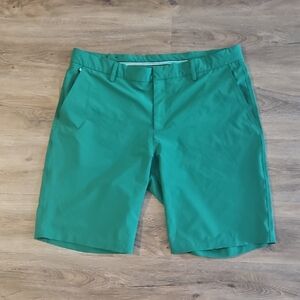 J. Lindeberg Vibrant Green Flat Front Golf Shorts